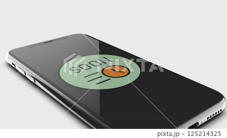 Smartphone screen displaying a time related notification Smartphone screen displaying a time related notification 125214325