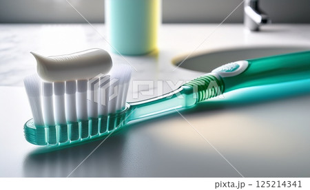 歯ブラシと歯磨き粉の/口腔ケア2 125214341