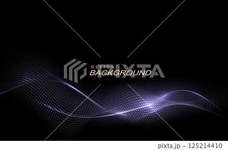 Illustration with isolated abstract light wave pattern on black background Illustration with isolated abstract light wave pattern on black background 125214410