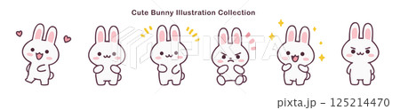 かわいいウサギイラストコレクション 125214470