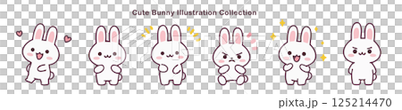 かわいいウサギイラストコレクション 125214470