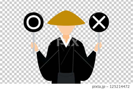 佛教僧人手持圓圈的簡單插圖 125214472