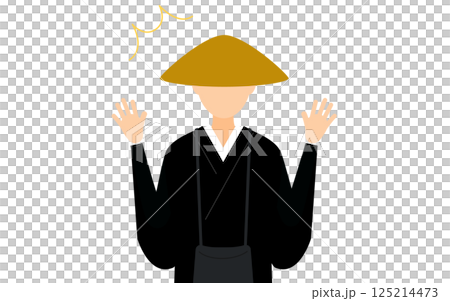 佛教僧侶驚訝地張開雙臂的簡單插圖 125214473