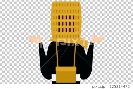 A simple illustration of a Buddhist monk having a question 125214476
