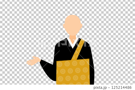 仏教のお坊さんが話しているシンプルなイラスト 125214486