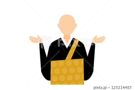 仏教のお坊さんが疑問を持つシンプルなイラスト 仏教のお坊さんが疑問を持つシンプルなイラスト 125214487