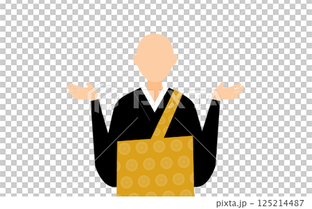 仏教のお坊さんが疑問を持つシンプルなイラスト 仏教のお坊さんが疑問を持つシンプルなイラスト 125214487