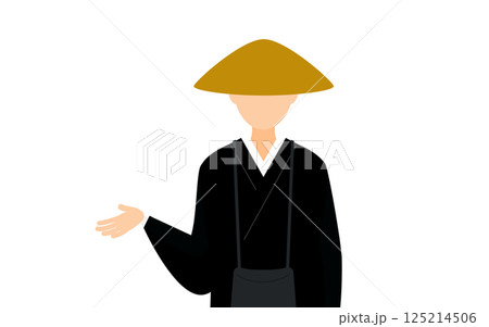 仏教のお坊さんが話しているシンプルなイラスト 125214506