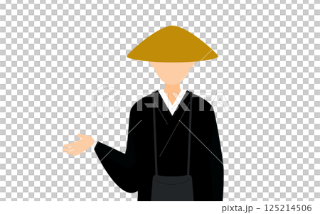 仏教のお坊さんが話しているシンプルなイラスト 125214506