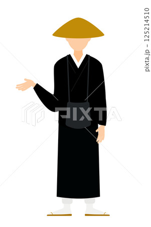 仏教のお坊さんが話しているシンプルなイラスト 125214510