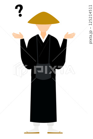 仏教のお坊さんが疑問を持つシンプルなイラスト 仏教のお坊さんが疑問を持つシンプルなイラスト 125214511