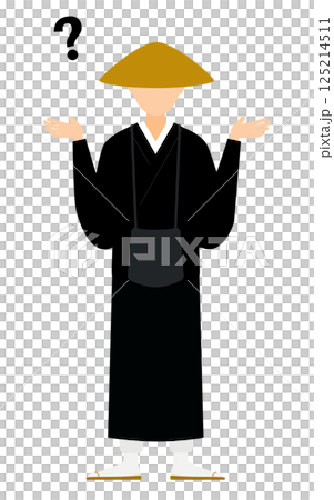 仏教のお坊さんが疑問を持つシンプルなイラスト 仏教のお坊さんが疑問を持つシンプルなイラスト 125214511