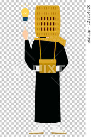 A simple illustration of a Buddhist monk coming up with an idea A simple illustration of a Buddhist monk coming up with an idea 125214520