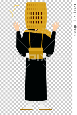 佛教僧侶驚訝地張開雙臂的簡單插圖 125214524