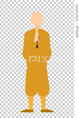 佛教僧侶張開雙臂的簡單插圖 佛教僧侶張開雙臂的簡單插圖 125214541