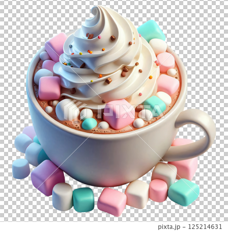 3d hot drink cartoon, hot drink cartoon, hot drink 125214631