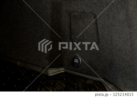 Large black empty car trunk. Open car trunk close up 125214815