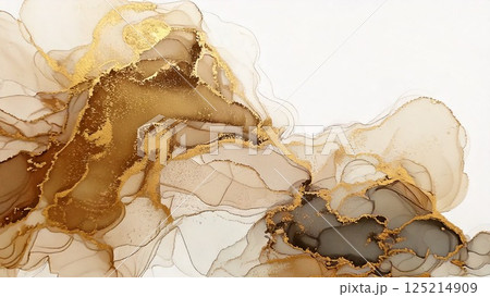 高級感のある薄くて淡いアルコールインクアート ゴールド ベージュ 背景素材 AI生成素材 高級感のある薄くて淡いアルコールインクアート ゴールド ベージュ 背景素材 AI生成素材 125214909