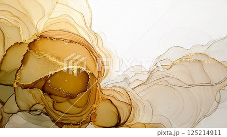 高級感のある薄くて淡いアルコールインクアート ゴールド ベージュ 背景素材 AI生成素材 高級感のある薄くて淡いアルコールインクアート ゴールド ベージュ 背景素材 AI生成素材 125214911