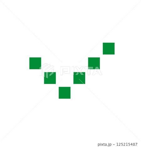 Green check mark symbol. Vector icon. Pixel art and dot style. Green check mark symbol. Vector icon. Pixel art and dot style. 125215487