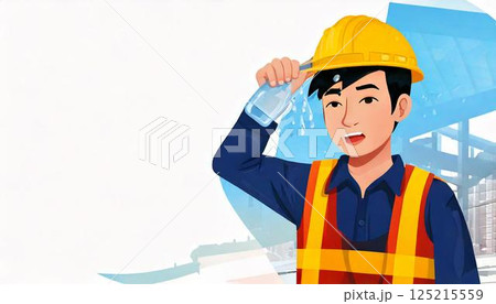 熱中症 ボトル 作業員 熱中症 ボトル 作業員 125215559