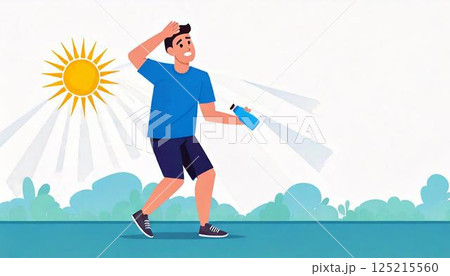 ランニングをする男性 ランニングをする男性 125215560