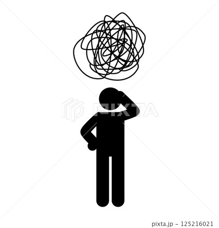 Man thinking, scratching head and trying to find solution, trying to find a solution to his problem Man thinking, scratching head and trying to find solution, trying to find a solution to his problem 125216021