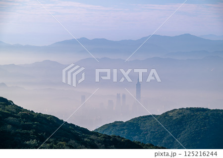 Whisper of Clouds: Taipei's Morning Veil from Datun Mountain. Whisper of Clouds: Taipei's Morning Veil from Datun Mountain. 125216244