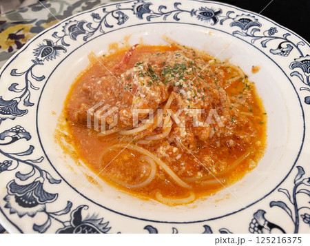 渡り蟹のトマトクリームソーススパゲッティ 海鮮パスタの王道 渡り蟹のトマトクリームソーススパゲッティ 海鮮パスタの王道 125216375