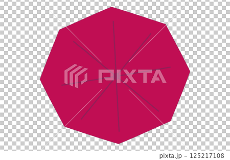 打開的雨傘的頂視圖 125217108