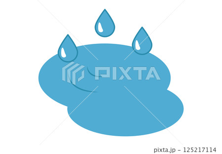 水たまりに落ちる雨粒のイラスト 125217114
