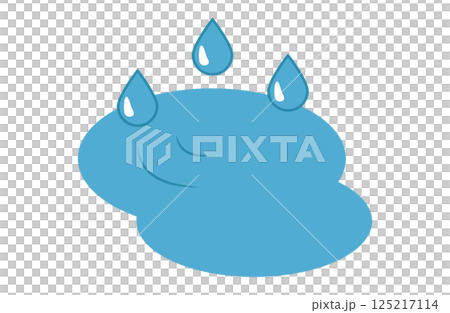 水たまりに落ちる雨粒のイラスト 125217114