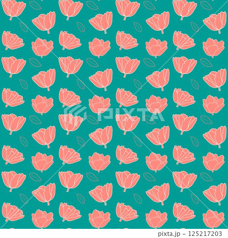 Seamless Floral Pattern with Petals Seamless Floral Pattern with Petals 125217203