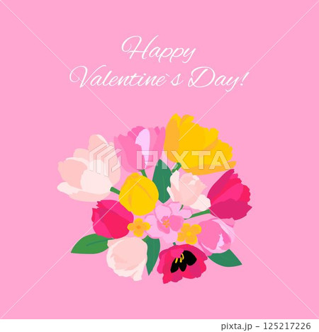 Happy Valentines Day Flower Bouquet 125217226