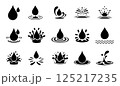 water droplets, drop,dribble, splash and wave, water icon vector. 125217235