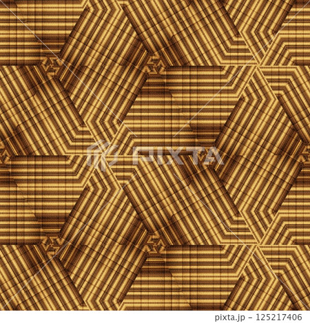Luxurious gold texture art for foil, digital paper, textile, ceramic tiles, and wrapper printing. Golden pattern background design with wooden finishing for interior decoration 125217406