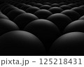 A group of black balls are arranged in a row. 3d illustration. 125218431