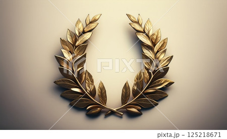 黄金に輝くエレガント月桂冠1 125218671