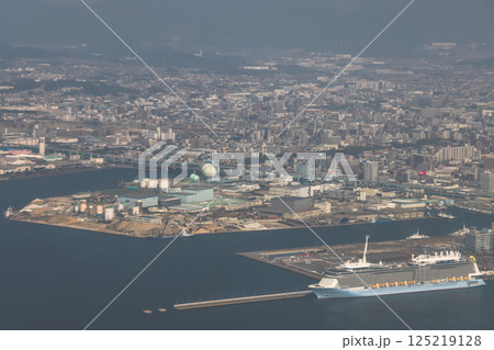 View of Coastal Shipping Yard and Urban City Landscape View of Coastal Shipping Yard and Urban City Landscape 125219128