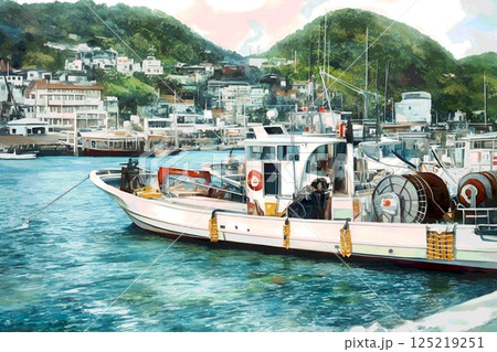 鳥羽の漁村風景 125219251