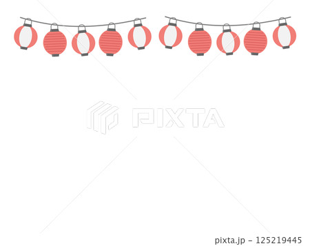 夏祭り  提灯  フレーム  イラスト 125219445