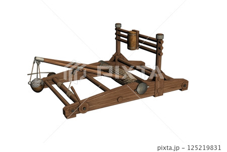 balista, catapult, 3d visualization, illustration 125219831