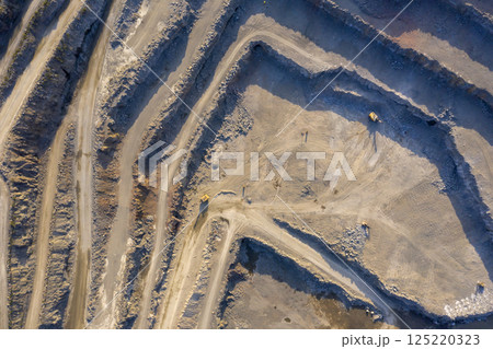 Open pit granite quarry, view from above Open pit granite quarry, view from above 125220323