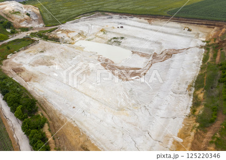 Open pit granite quarry, view from above Open pit granite quarry, view from above 125220346