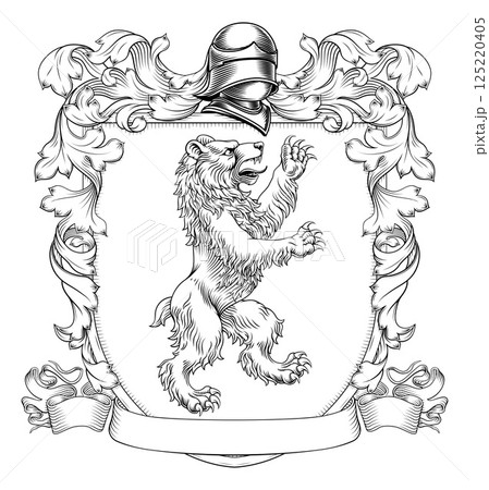 Bear Coat of Arms Family Crest Heraldic Shield 125220405