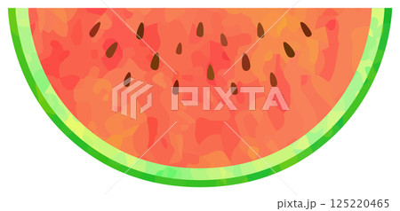 カットしたスイカのイラスト ベクター素材 125220465