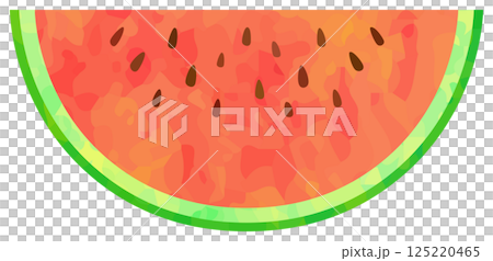 カットしたスイカのイラスト ベクター素材 125220465