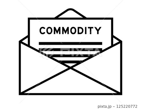 Envelope and letter sign with word commodity as the headline 125220772