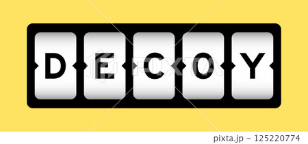 Black color in word decoy on slot banner with yellow color background 125220774