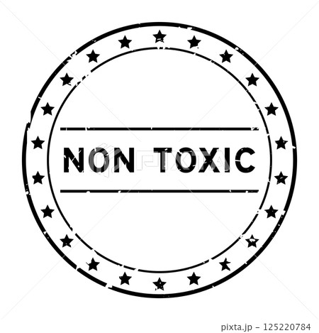 Grunge black non toxic word round rubber seal stamp on white background Grunge black non toxic word round rubber seal stamp on white background 125220784